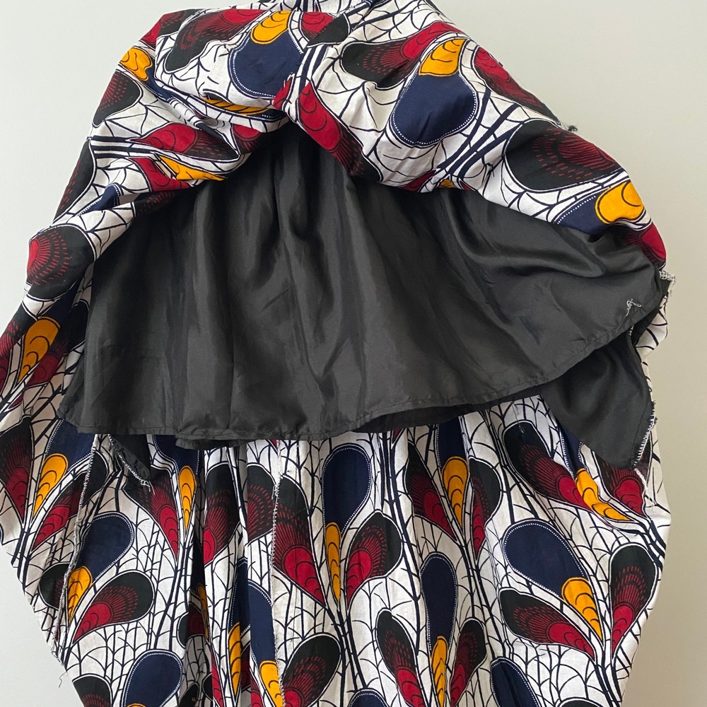 Puksies Wardrobe Cotton African Print Boho Quirky Lagenlook Pleated Maxi Skirt S - Picture 5 of 9